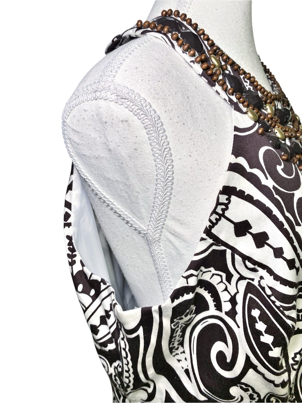 INC International Concepts Boho Beaded Halter Paisley Shift Dress - Picture 5 of 16
